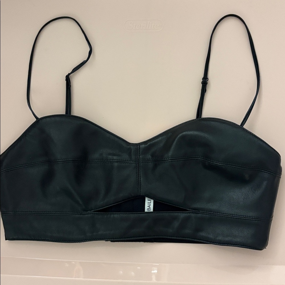 Bailey44 Faux Leather Bra Top